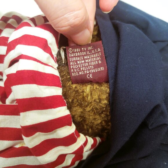 Retired Ty Attic Treasures Uncle Sam Samuel Patriotic Bear Plush 14" Jointed - Picture 4 of 7